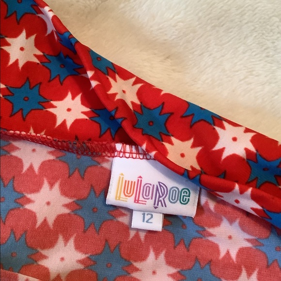 Lularoe girls skirt NWT Azure size 12 red white blue stretchy hang dry.❤️ - Picture 10 of 11